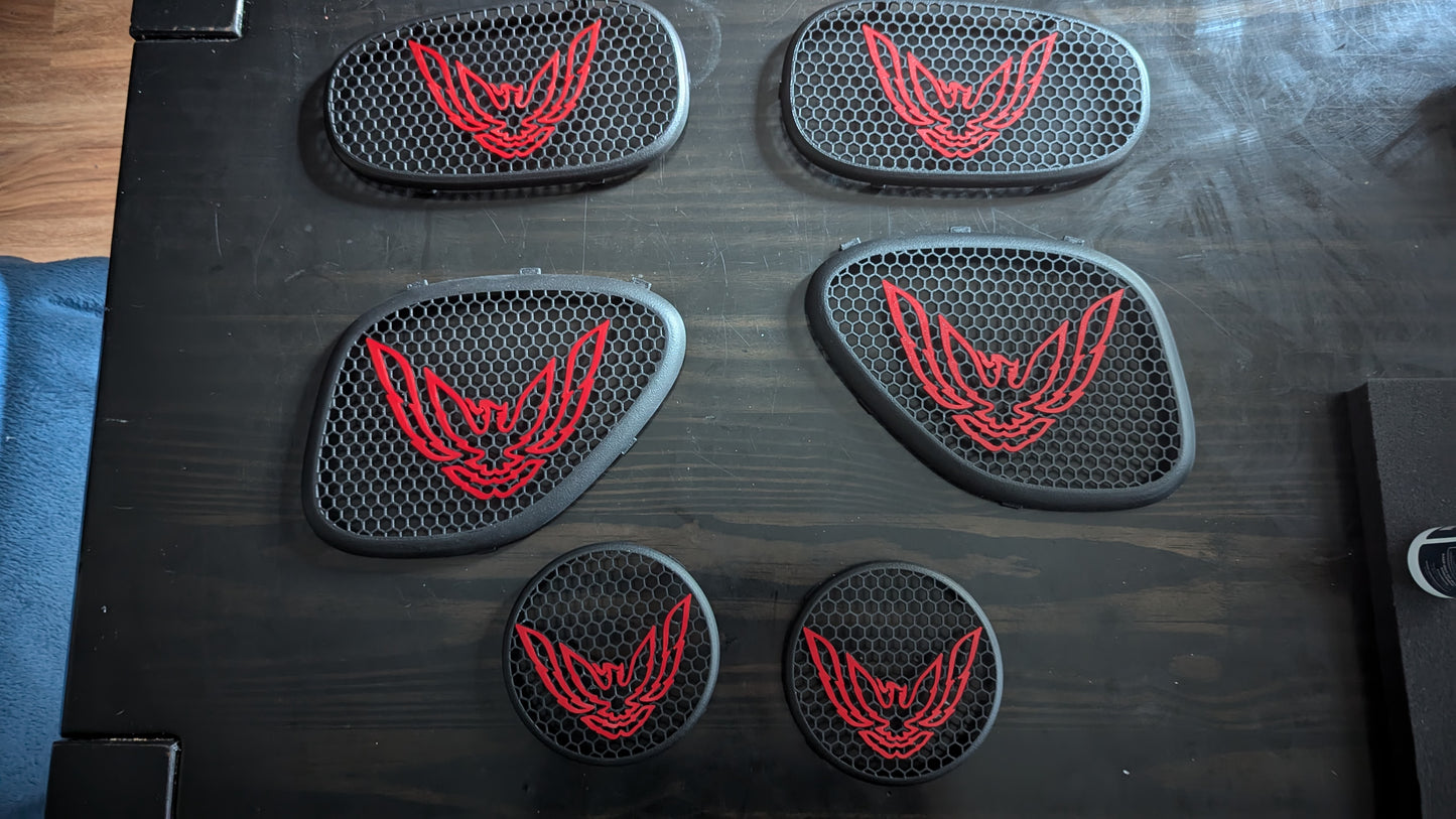 Rear seat speaker grills for the '93-02 Pontiac Firebird