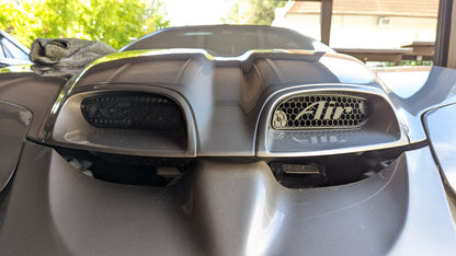 98-02 Pontiac Trans Am WS6 Ram Air hood grills with "Ram Air" text.